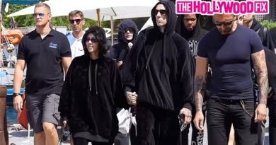 Kourtney Kardashian & Travis Barker Are Seen For The First Time After Their Wedding Departing Italy