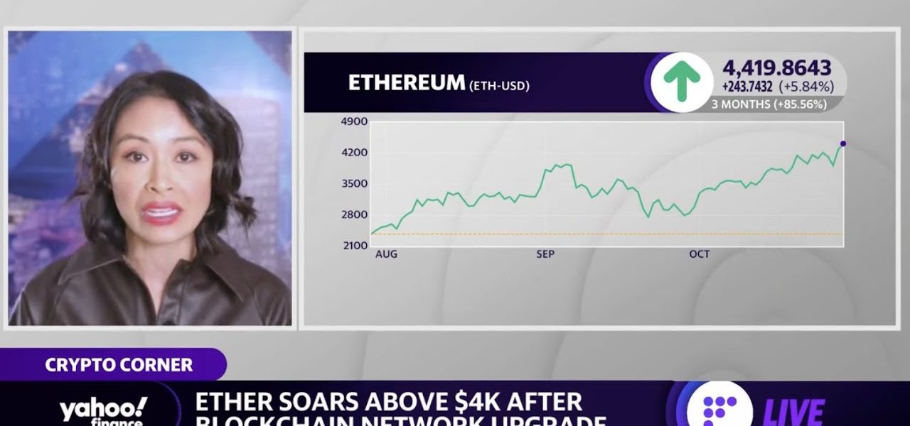 Ethereum soars above $4K after blockchain network upgrade, analyst says 'future looks bright'